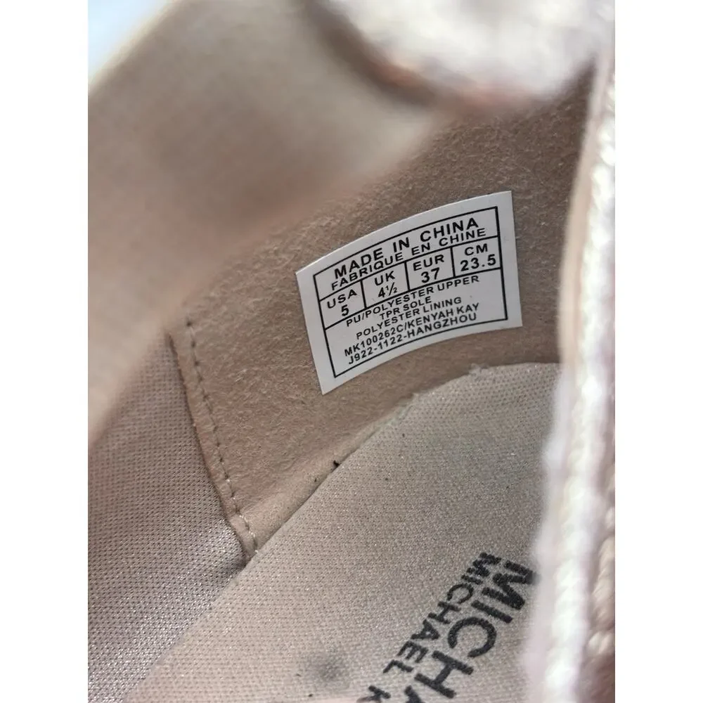 Michael Kors Kenyah Kay Rose Gold Ballet Flats Girls Size 5